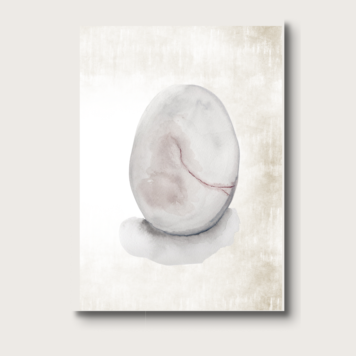 Marble-like stone with beautiful red crack on a textured background