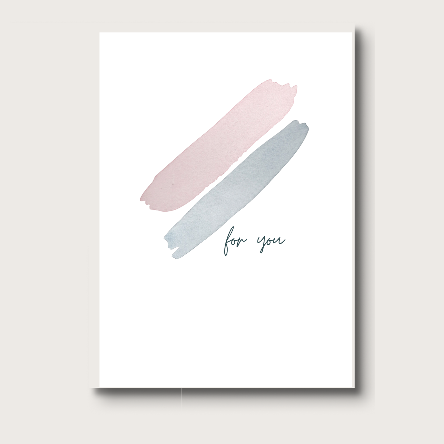 Minimalist brushstrokes on a white background with the words 'for you'