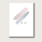 Minimalist brushstrokes on a white background with the words 'for you'