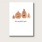 Crad with pumpkins and text that reads 'From our patch to yours...' on a white background