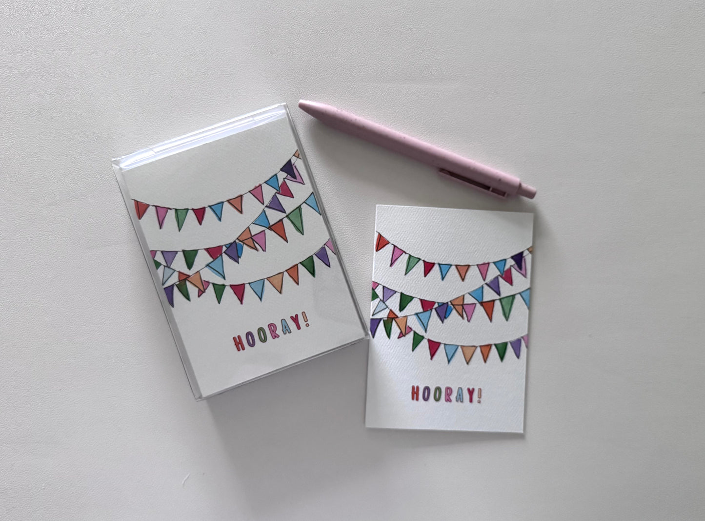 Boxed Greeting Cards: Hooray Colorful Flag Banner