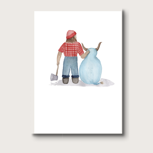 Paul Bunyan + Babe - Minnesota Icon Greeting Card