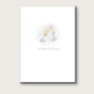 Card with champagne glass illustration and 'to have & to hold' text on a white background