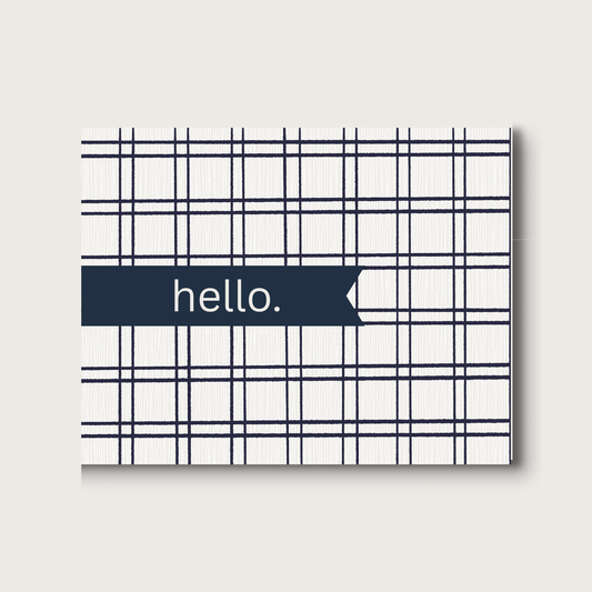 Boxed Cards - Blue Window Pane Hello